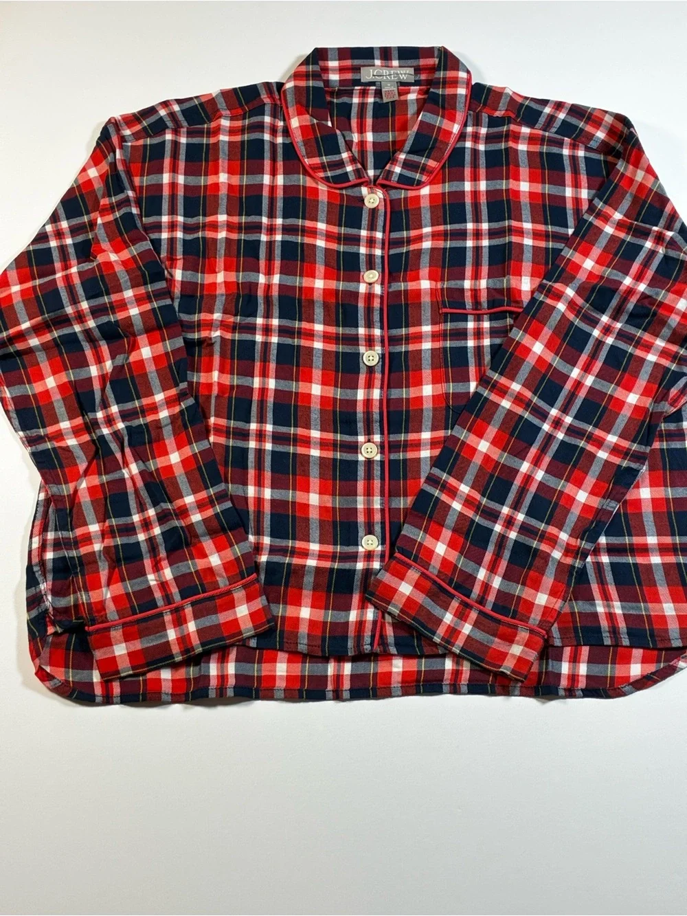 J. Crew Chestnut Navy & Red Plaid Pajama Top(only)